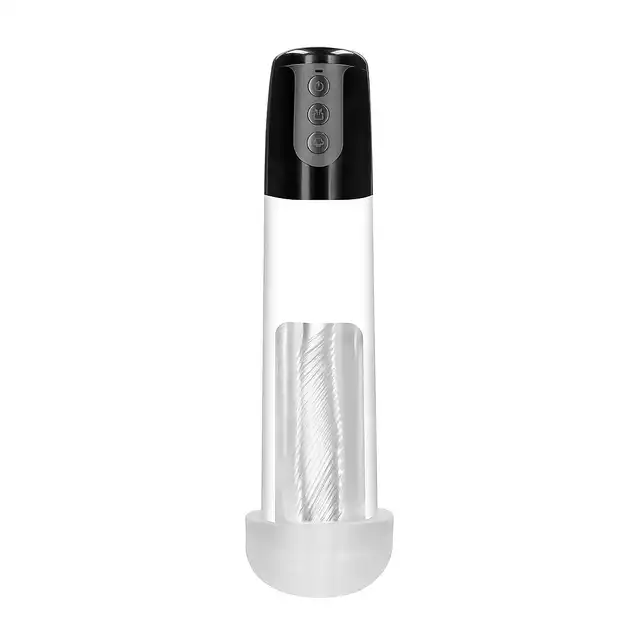 Pumped - Automatic Cyber Pump with Masturbation Sleeve - Transparent. Nowoczesna, automatyczna pompka do penisa z 3 funkcjami ssania. 