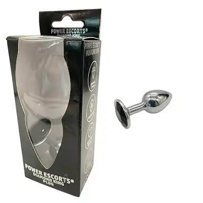 Plug-Diamond King Butt Plug - Metal Small Black