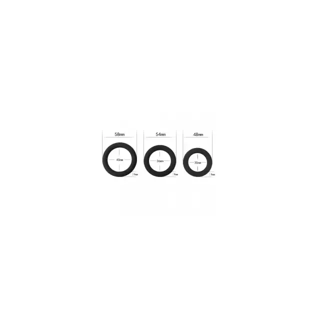 Lovetoy - Power Plus Silicone Snur Ring Set. Zestaw 3 silikonowych pierścieni na penisa w kolorze czarnym 