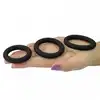Lovetoy - Power Plus Silicone Snur Ring Set. Zestaw 3 silikonowych pierścieni na penisa w kolorze czarnym 