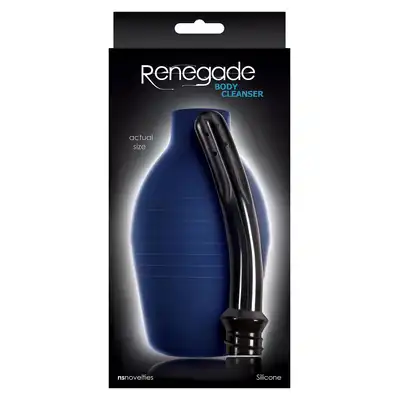 Renaged - Body Cleanser Blue - niebieska gruszka do lewatywy z lekko zakrzywioną końcówką