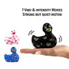 I Rub My Duckie 2.0. Wibrator w kształcie czarnej kaczuszki ze złotymi sercami. 7 trybów wibracji