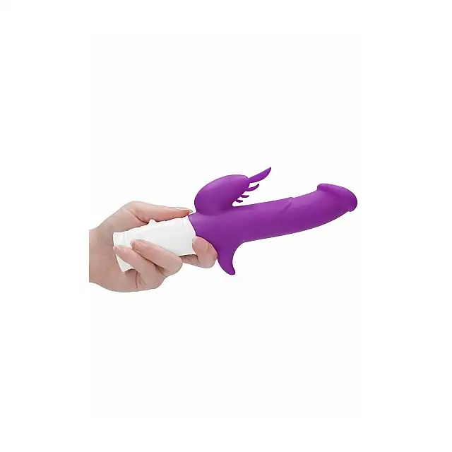 GC - Rotating Beetle Vibrator Purple. Silikonowy wibrator z 2 silniczkami, mocne doznania 