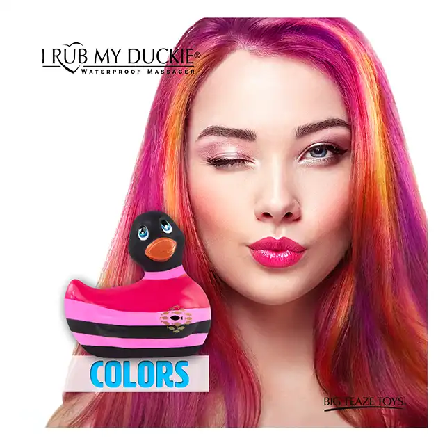 Big Teaze Toys - I Rub my Duckie 2.0 Colours Black. Cudowna dyskretna wibrująca kaczuszka w najnowszej wersji. 7 programów.