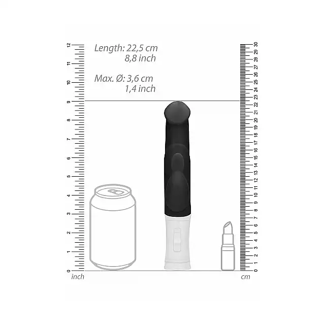 GC - Rotating Bunny Vibrator Black - wibrator z króliczkiem oraz grubszą końcówką, zapewni niesamowity orgazm! Mega sale!