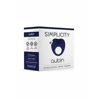 Simplicity - Aubin Vibe Cockring Blue. Silikonowy ring erekcyjny w kształcie serca. Mega sale!