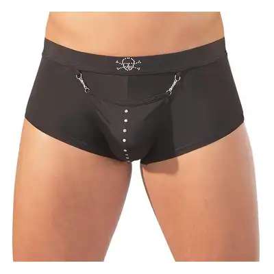 Svenjoyment - Men`s Pants L. Czarne bokserki z dopinaną saszetką i czaszką z ćwieków. Imponujące wybrzuszenie gwarantowane!