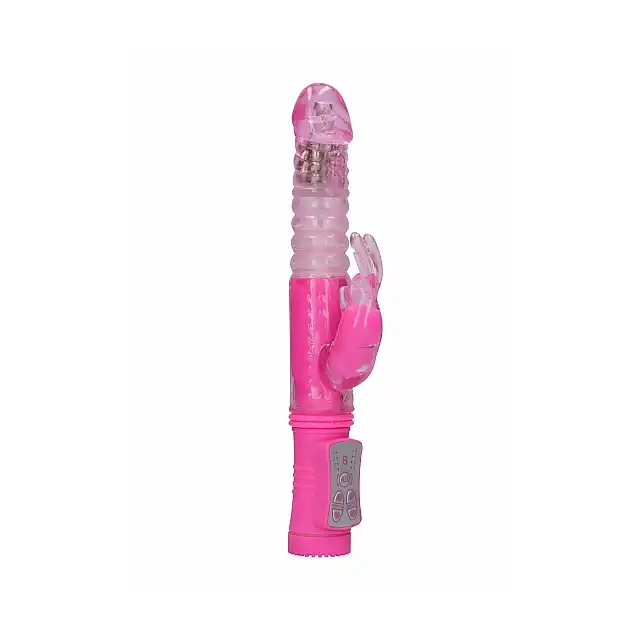 GC - Thrusting Rabbit Vibrator Pink - wszechstronny, różowy wibrator. Dostarczy nieziemskiej przyjemności! 