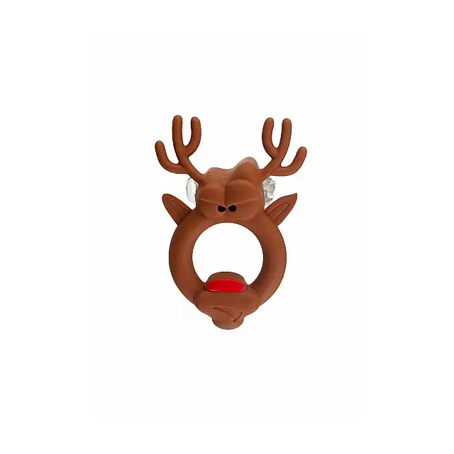 Shots Toys - The Red Nosed Reindeer. Ring erekcyjny w kształcie renifera z czerwonym nosem. Super prezent 