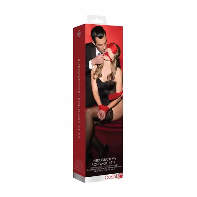 Ouch! - introductory bondage kit #5  red - czerwony zestaw do zniewalania. Mega sale!