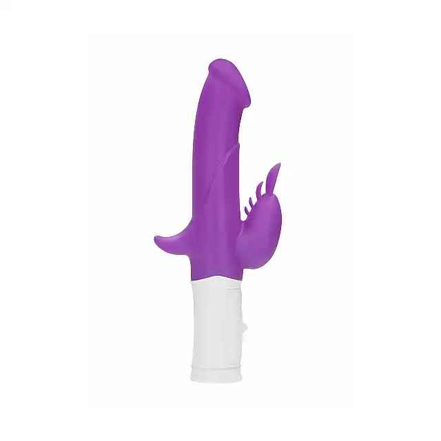 GC - Rotating Beetle Vibrator Purple. Silikonowy wibrator z 2 silniczkami, mocne doznania 