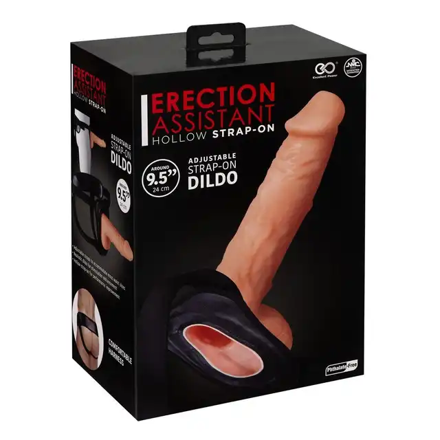 Erection Assistant Hollow Strap - Strap-On  z elastyczną uprzężą. Zawsze gotowy i twardy