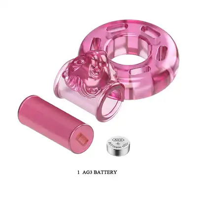 Baile - Vibrating Cock Ring Bear Pink - różowy ring na penisa z wibracjami. Zapewni trwałą erekcje