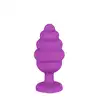 Ouch! - Regular Ribbed Diamond Heart Plug Purple - Prążkowany fioletowy plug z kryształkiem. Mega sale!