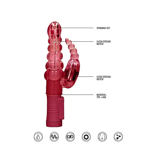 Shots Toys - Rotating Bubbles. Rotacyjny wibrator z `bąbelkami`. Stymulacja łechtaczki 