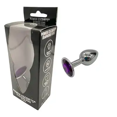 Plug-Diamond King Butt Plug - Metal Small Purple