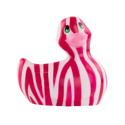 Big Teaze Toys - I Rub My Duckie 2.0. Uroczy wibrator w kształcie kaczuszki. Biało-różowy. 7 trybów wibracji 