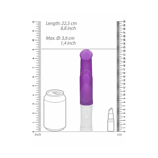 GC - Rotating Beetle Vibrator Purple. Silikonowy wibrator z 2 silniczkami, mocne doznania 