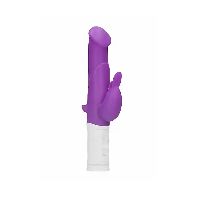 GC - Rotating Beetle Vibrator Purple. Silikonowy wibrator z 2 silniczkami, mocne doznania 