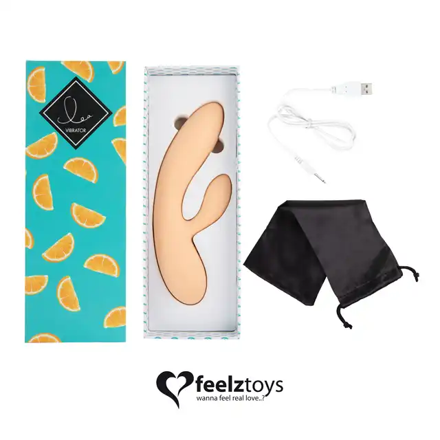 Feelztoys - Lea Rabbit Vibrator Citrus - wibrator do stymulacji punktu G i łechtaczki w ślicznym pomarańczowym kolorze
