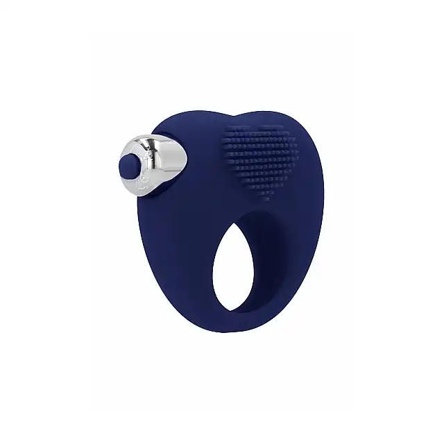 Simplicity - Aubin Vibe Cockring Blue. Silikonowy ring erekcyjny w kształcie serca