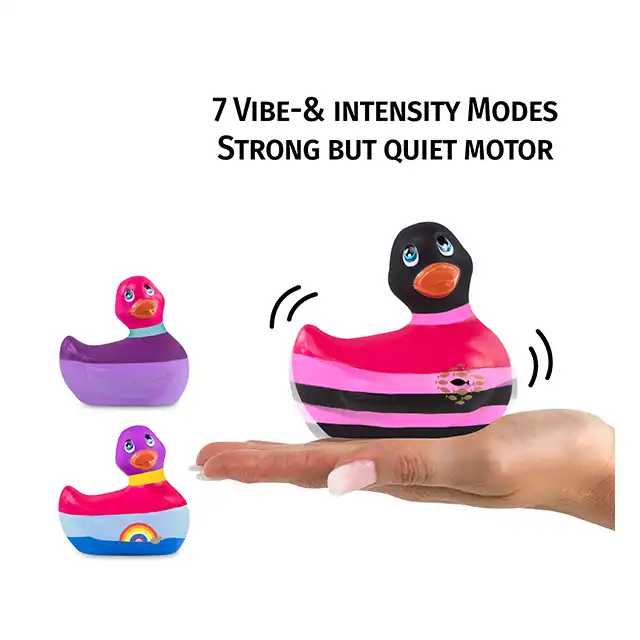 Big Teaze Toys - I Rub my Duckie 2.0 Colours Black. Cudowna dyskretna wibrująca kaczuszka w najnowszej wersji. 7 programów.