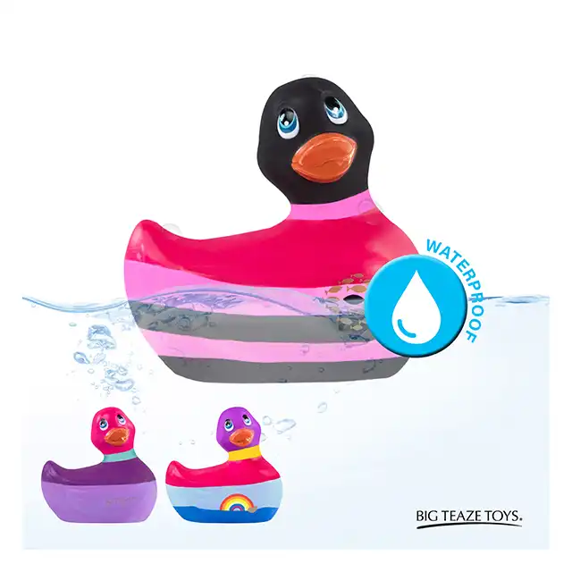 Big Teaze Toys - I Rub my Duckie 2.0 Colours Black. Cudowna dyskretna wibrująca kaczuszka w najnowszej wersji. 7 programów.