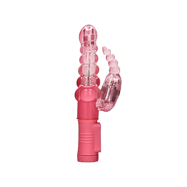 Shots Toys - Rotating Bubbles. Rotacyjny wibrator ze stymulacją łechtaczki. Teksturowany 