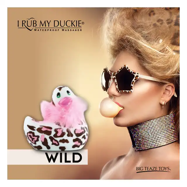 I Rub My Duckie 2.0 - Wild Panther. Urocza wibrująca kaczuszka z motywem pantery i boa. 7 trybów wibracji 