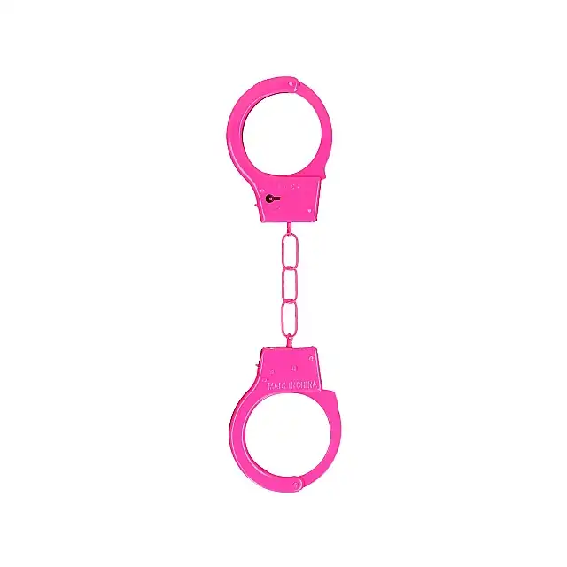 Shots Toys - Metal Handcuffs Pink. Różowe kajdanki z lekkiego metalu z 2 kluczykami 