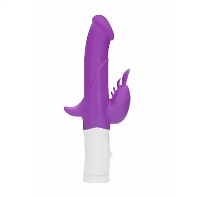 GC - Rotating Beetle Vibrator Purple. Silikonowy wibrator z 2 silniczkami, mocne doznania 