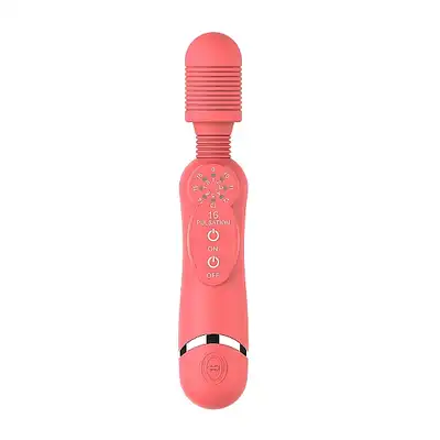 Shots Toys - Silicone Massage Wand. 16 trybów, elastyczna żebrowana główka. Magiczna różdżka o silnych wibracjach 