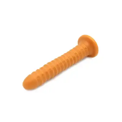 Kiotos - Goldplay Ribbed S. Prążkowane miękkie złote dildo 25 cm długości 