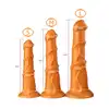 Kiotos - Goldplay Beast S. Złote elastyczne dildo z mocną przyssawką 4,5-6,5 cm średnicy 