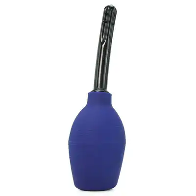 Renaged - Body Cleanser Blue - niebieska gruszka do lewatywy z lekko zakrzywioną końcówką