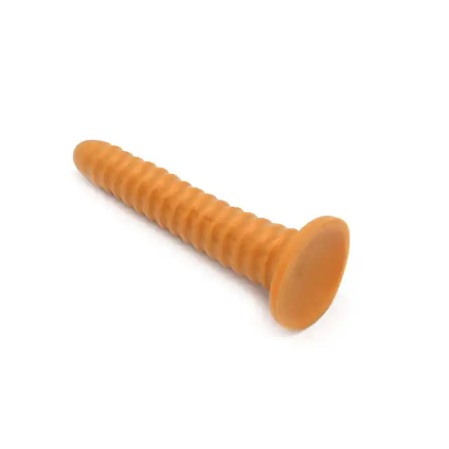 Kiotos - Goldplay Ribbed S. Prążkowane miękkie złote dildo 25 cm długości 