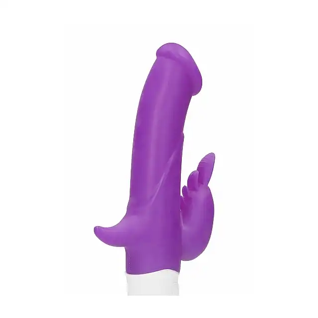 GC - Rotating Beetle Vibrator Purple. Silikonowy wibrator z 2 silniczkami, mocne doznania 