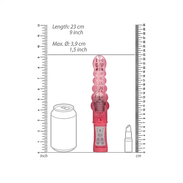 Shots Toys - Rotating Bubbles. Rotacyjny wibrator ze stymulacją łechtaczki. Teksturowany 