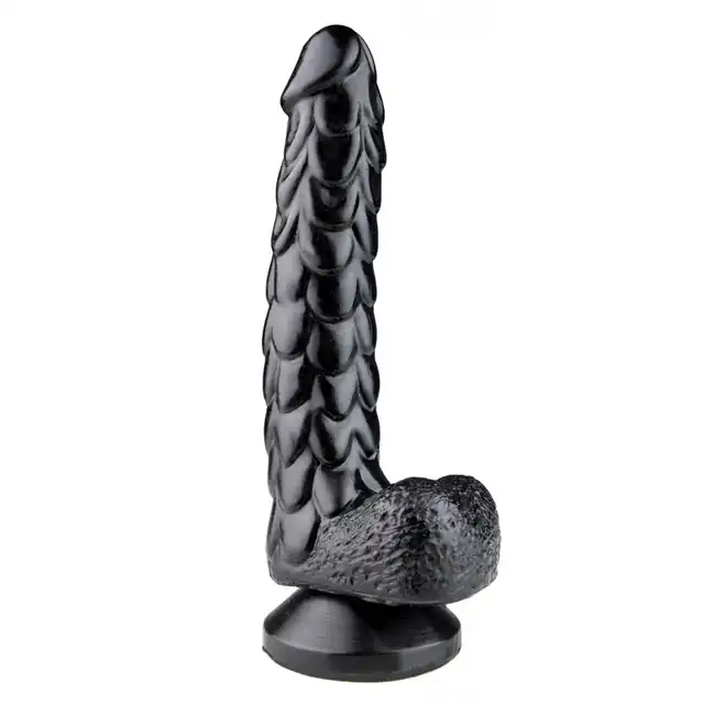 Kiotos - Monstar Echo. Dildo w kształcie penisa potwora morskiego z teksturą łusek. 24,5 cm długości
