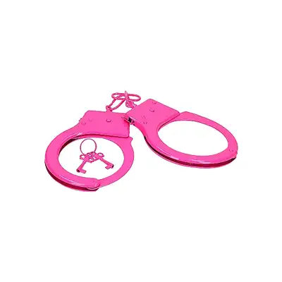 Shots Toys - Metal Handcuffs Pink. Różowe kajdanki z lekkiego metalu z 2 kluczykami 