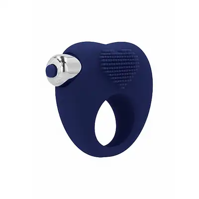 Simplicity - Aubin Vibe Cockring Blue. Silikonowy ring erekcyjny w kształcie serca