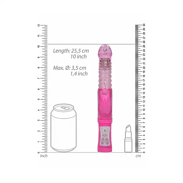 GC - Thrusting Rabbit Vibrator Pink - wszechstronny, różowy wibrator. Dostarczy nieziemskiej przyjemności! 