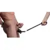 Strict - Ball Stretcher With Leash. Skórzana opaska uciskowa na jądra z odpinaną smyczą 