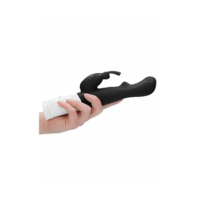 GC - Rotating Rabbit Bunny Black - czarny wibrator z króliczkiem, który zapewni ekscytujące wrażenia!