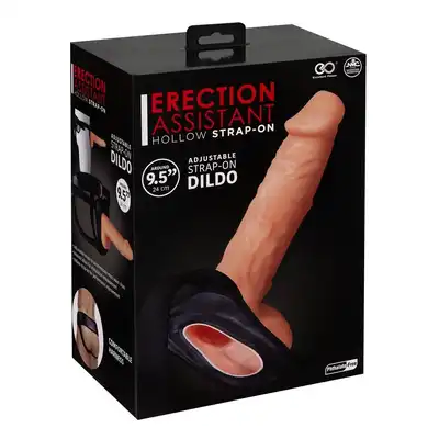 Erection Assistant Hollow Strap - Strap-On  z elastyczną uprzężą. Zawsze gotowy i twardy