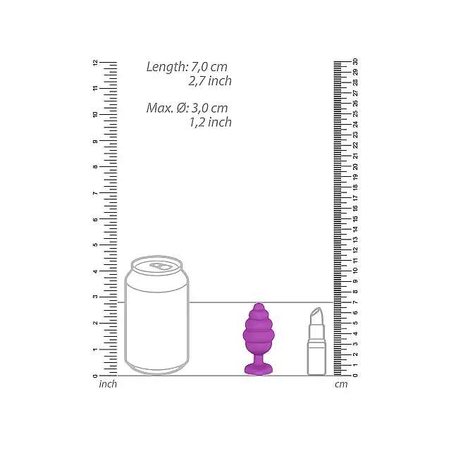 Ouch! - Regular Ribbed Diamond Heart Plug Purple - Prążkowany fioletowy plug z kryształkiem. Mega sale!