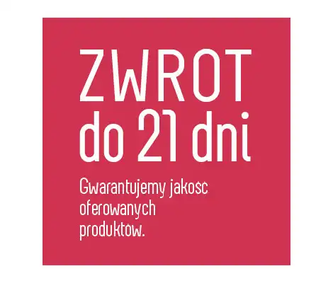 Od 25 grudnia nowa ustawa o prawach konsumenta, nowy ustawowy czas zwrotu 14 dni, u nas zwiększamy aż do 21 dni ponieważ gwarantujemy wysoką jakość oferowanych przez nas produktów!