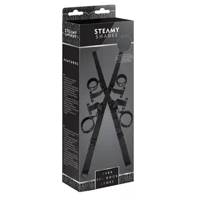 Steamy Shades - Over The Door Cross - luksusowy zestaw do krępowania na drzwi. Regulacja wysokości