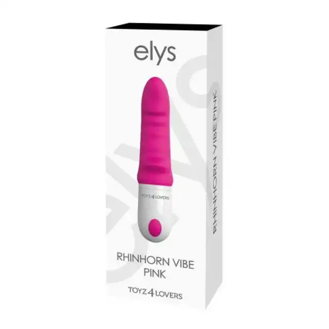 Elys - Rhinhorn Vibe Pink. Silikonowy wibrator w kształcie rogu nosorożca. 9 trybów 