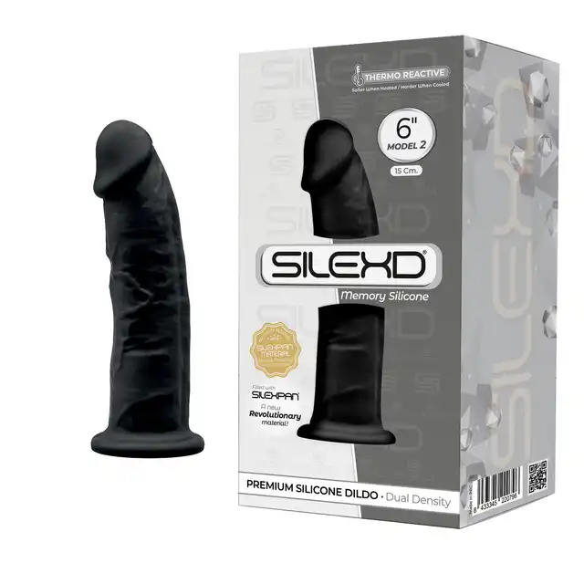 Silexd -  Thermo Reactive Dildo 6" black - unikatowe dildo o podwójnej gęstości. Przyjemność gwarantowana!